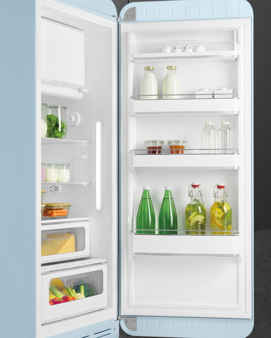 希少新品☆SMEG 冷凍冷蔵庫 FAB28 100V アメリカンフラッグ 左開き SMEG FAB28(冷蔵庫) PastelBlue(パステルブルー) | SMEG (スメッグ