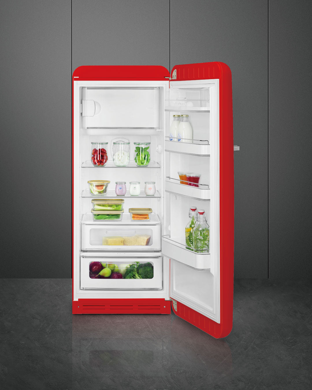 希少新品☆SMEG 冷凍冷蔵庫 FAB28 100V アメリカンフラッグ 左開き SMEG FAB28(冷蔵庫) Red(レッド) | SMEG (スメッグ) 日本総輸入代理店